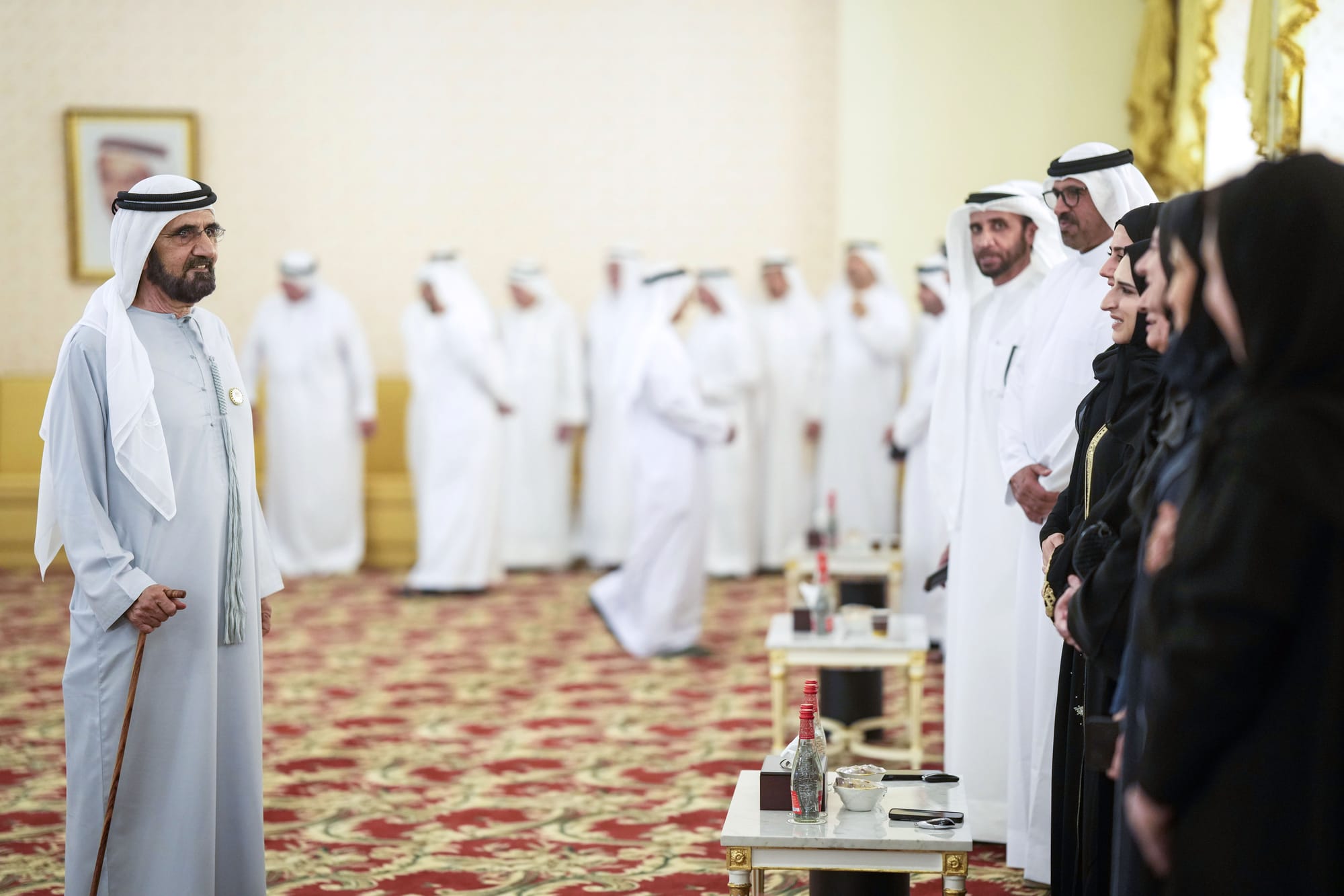 Mohammed bin Rashid meets with local leaders, business figures, and investors.