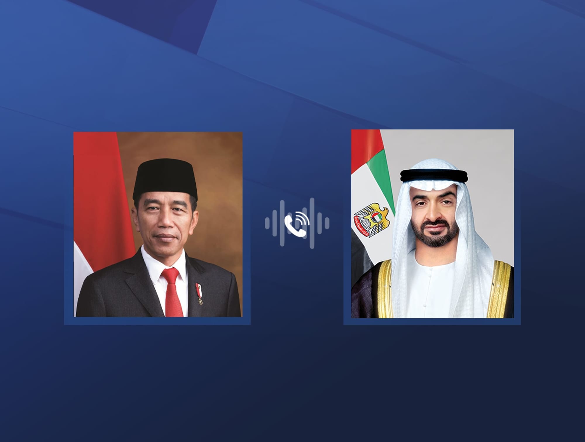 The Presidents of the UAE and Indonesia talked about their countries' bilateral relations during a phone call.